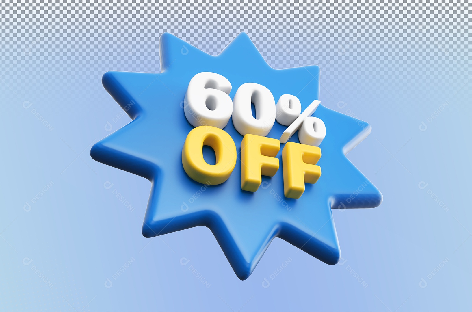 Desconto 60% Colorido Elemento 3D Para Coposição PSD