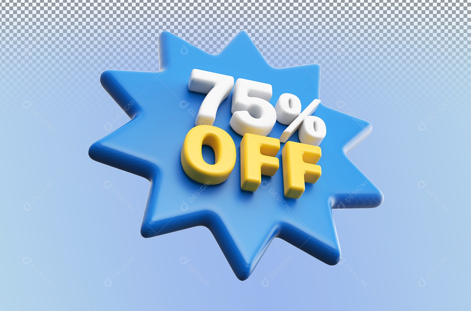 Desconto 75% Colorido Elemento 3D Para Coposição PSD