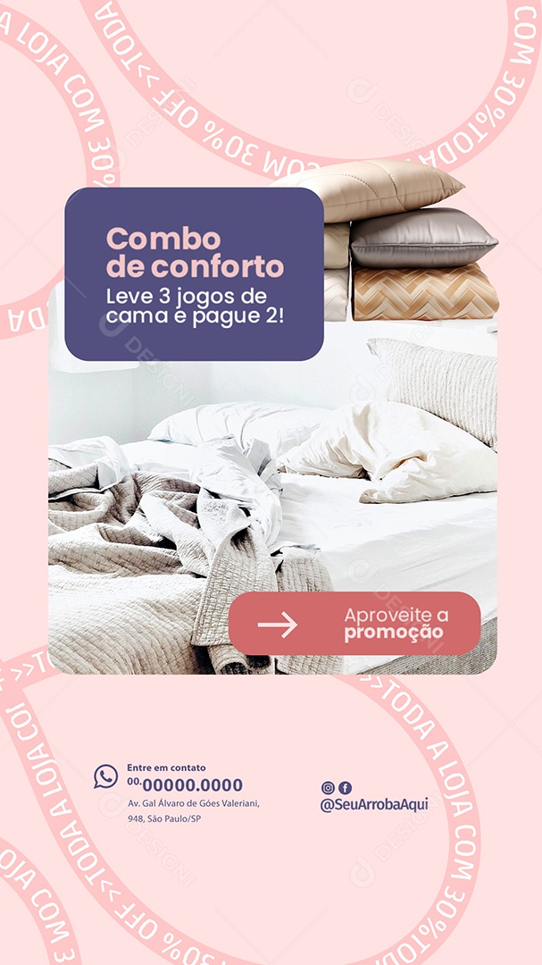 Story Combo de Conforto Leve 3 Jogos de Cama e Pague 2 Social Media PSD Editável