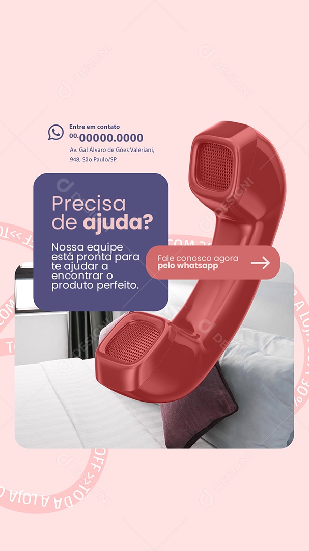 Story Precisa de Ajuda nossa Equipe está Pronta para te Ajudar Social Mesdia PSD Editável