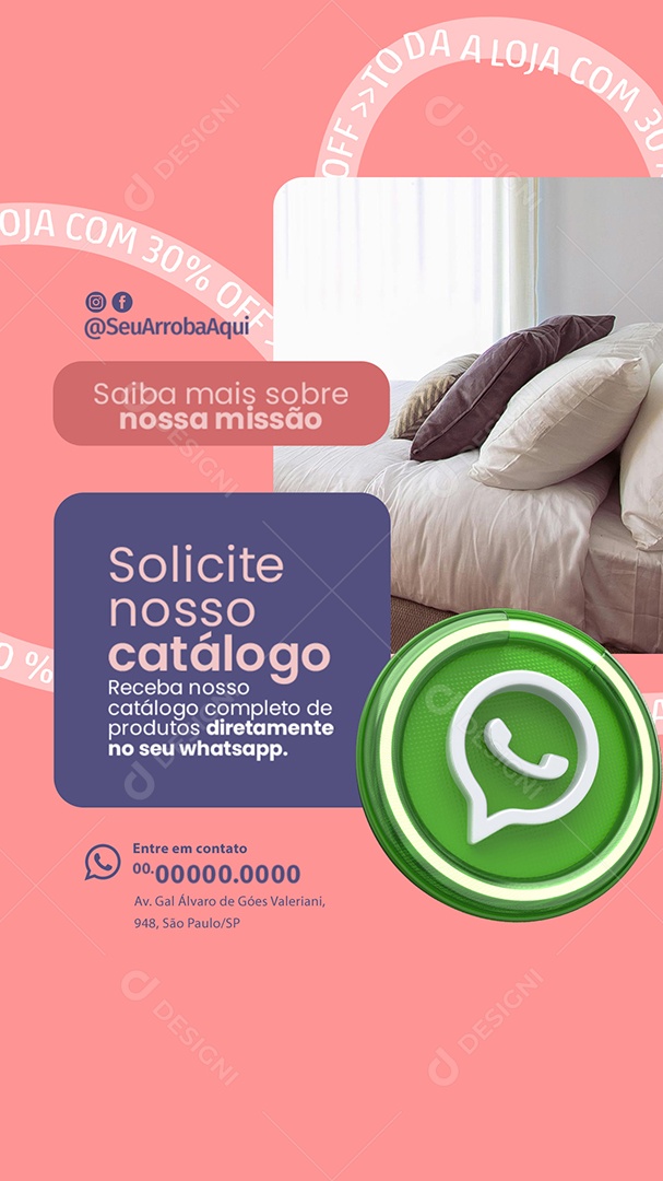 Story Solicite nosso Catálogo Social Media PSD Editável