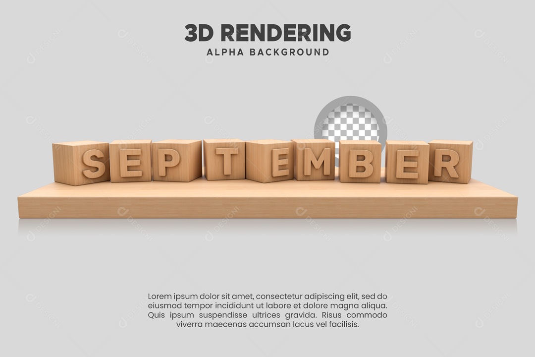Setembro Selo 3D para Composição PSD