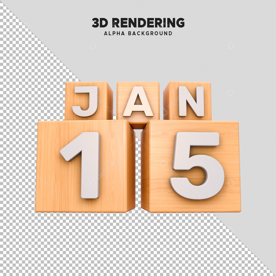 Calendário 15 Elemento 3D para Composição PSD