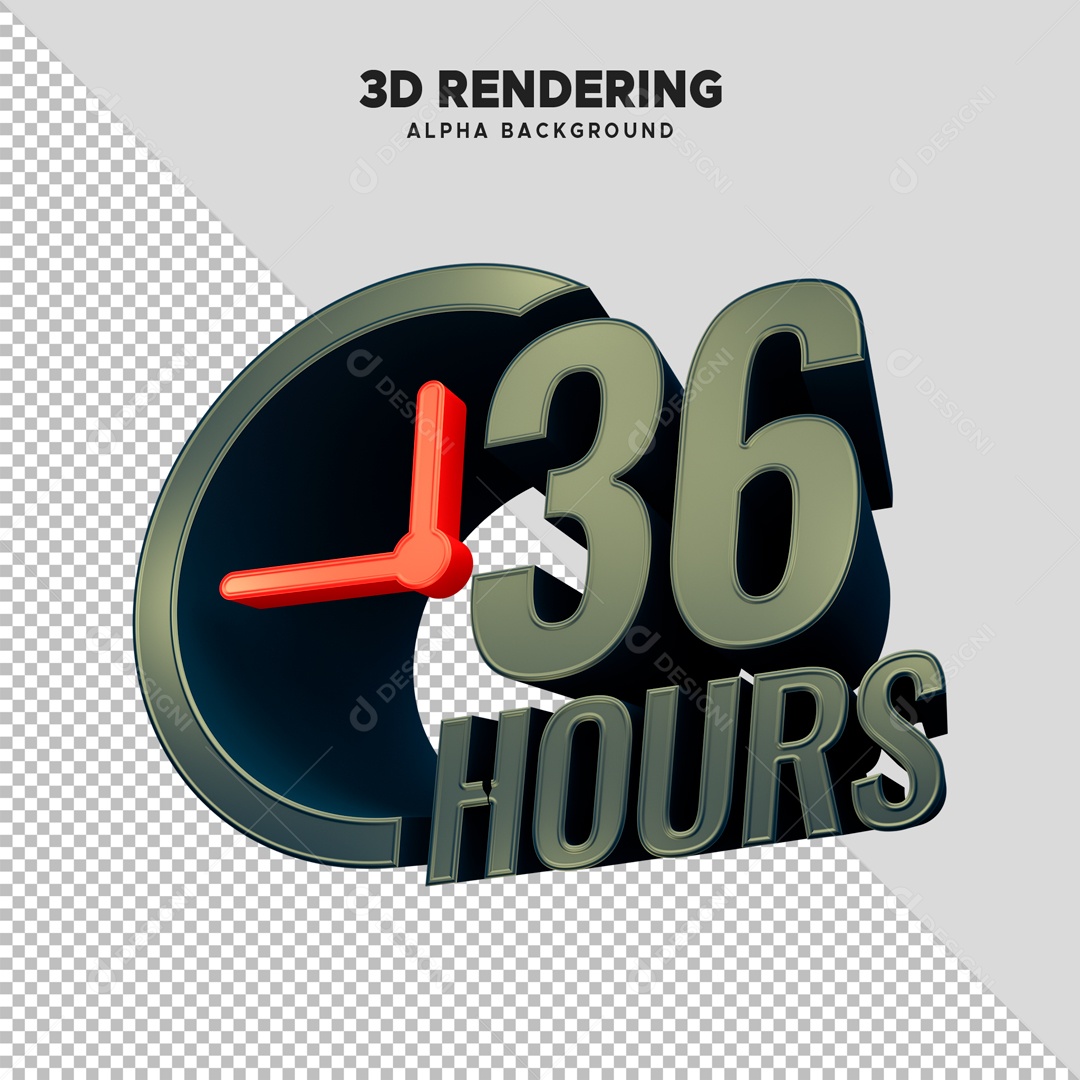 Relogio 36 Elemento 3D para Composição PSD