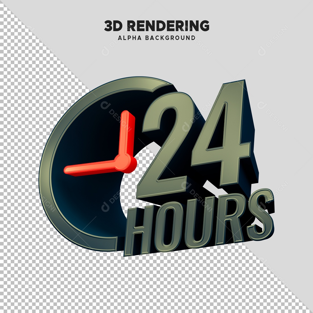 Relogio 24 Elemento 3D para Composição PSD
