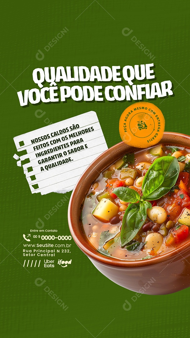 Story Qualidade que Você pode Confiar Social Media PSD Editável