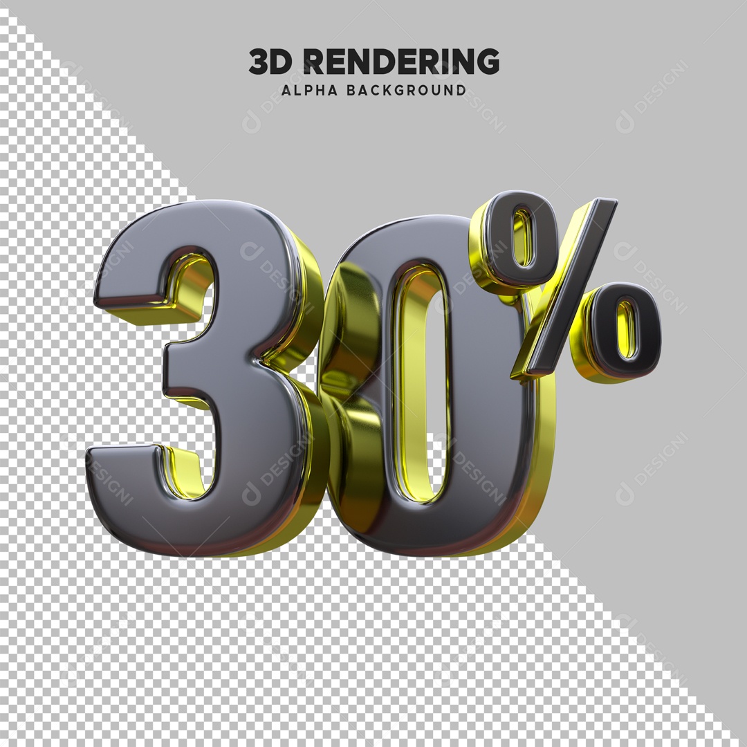 30% discount Black and Gold 3D Element for PSD Composition