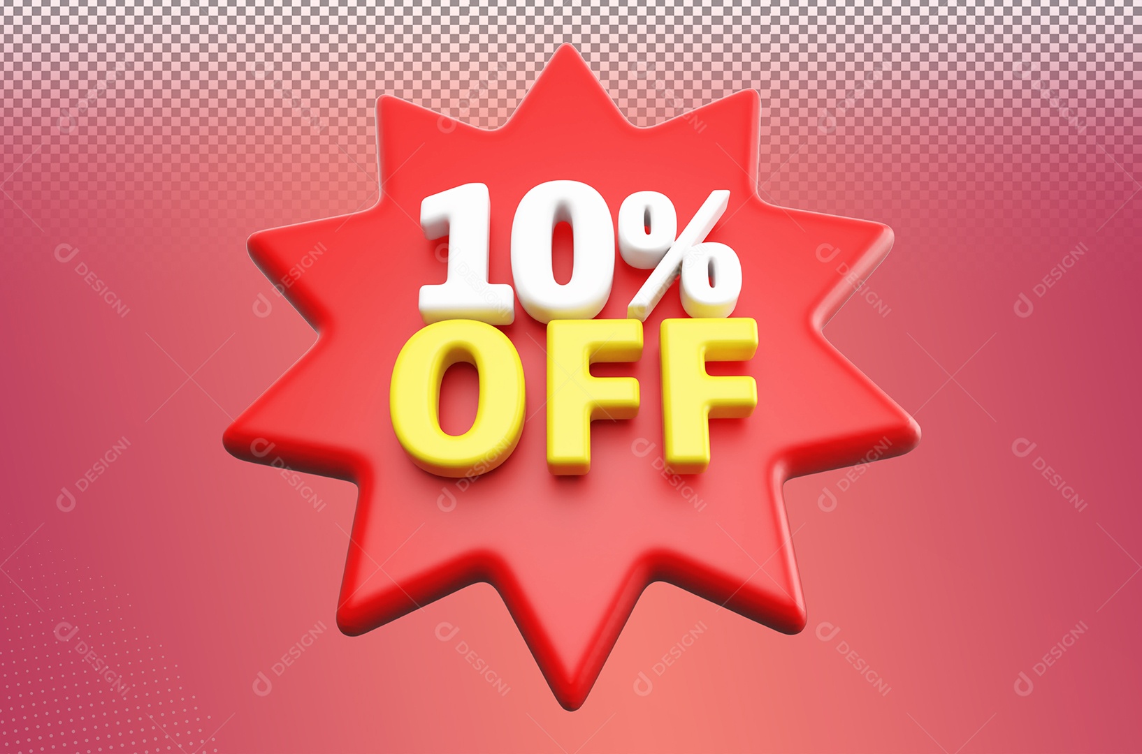 Desconto 10% Colorido Elemento 3D Para Coposição PSD