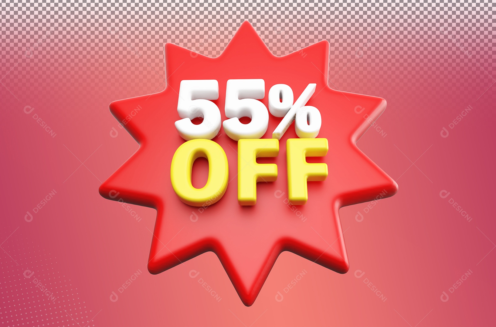 Desconto 55% Colorido Elemento 3D Para Coposição PSD