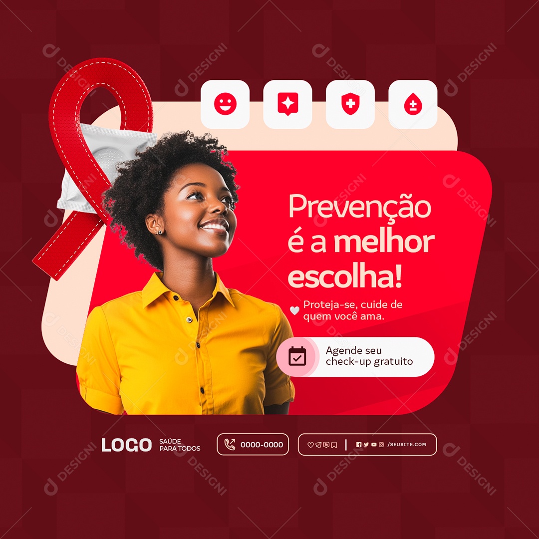 Aids Prevenção é a Melhor Escolha Social Media PSD Editável