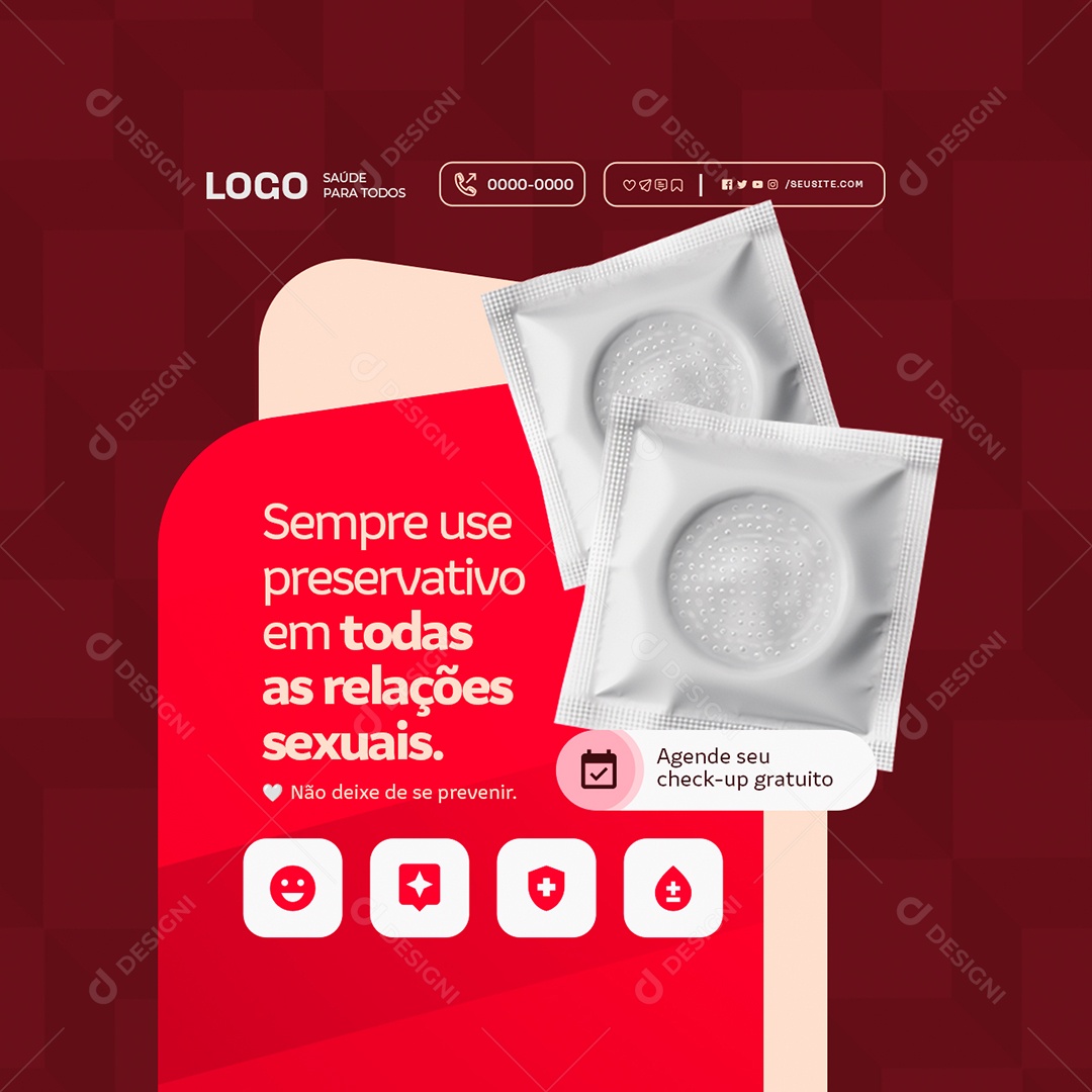 Aids Sempre Use Presevativo Social Media PSD Editável