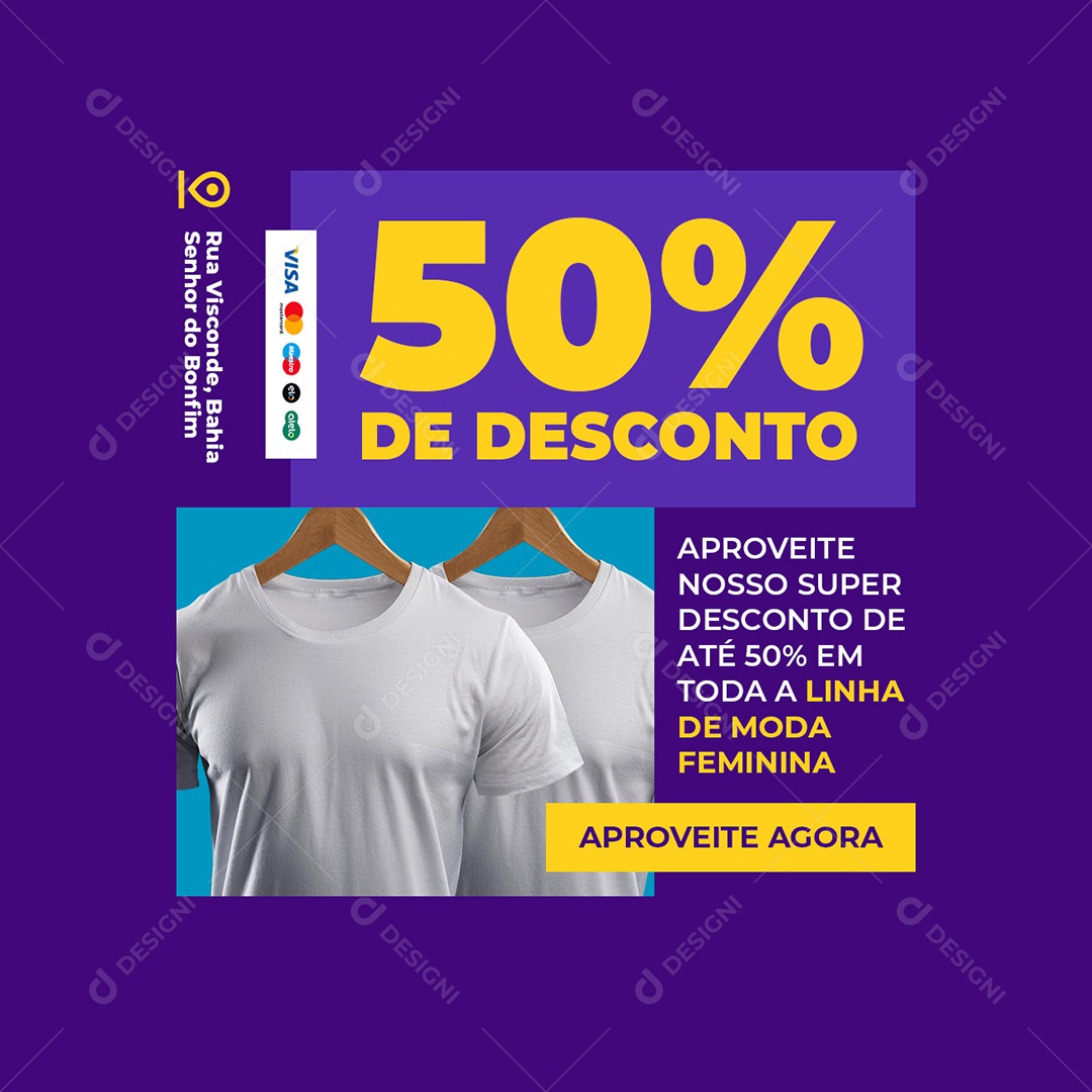 Promoção Loja de Roupas Moda Feminina Social Media PSD Editável