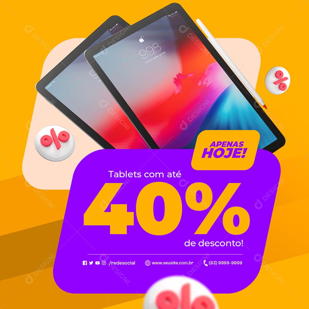 Promoção Loja de Eletrônicos Tablets Social Media PSD Editável