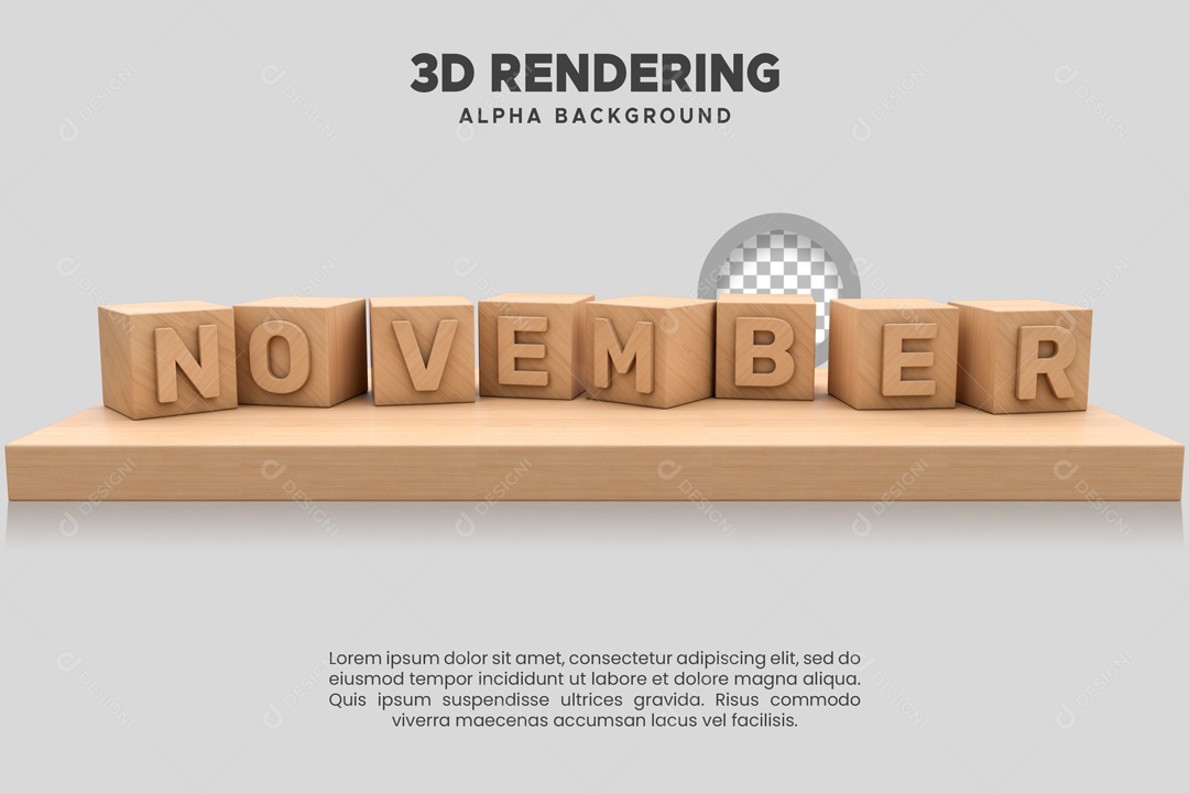 Novembro Selo 3D para Composição PSD