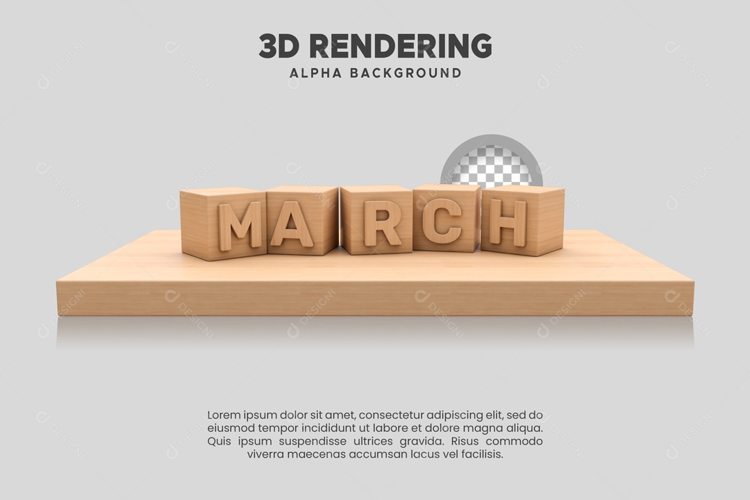 Março Selo 3D para Composição PSD