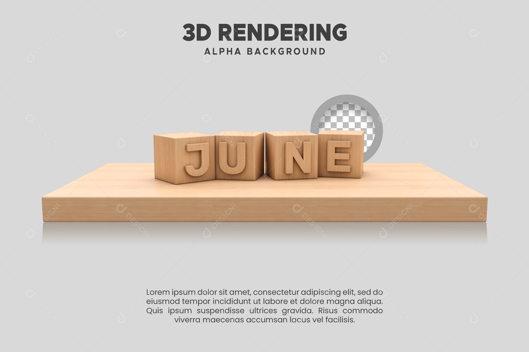 Junho Selo 3D para Composição PSD