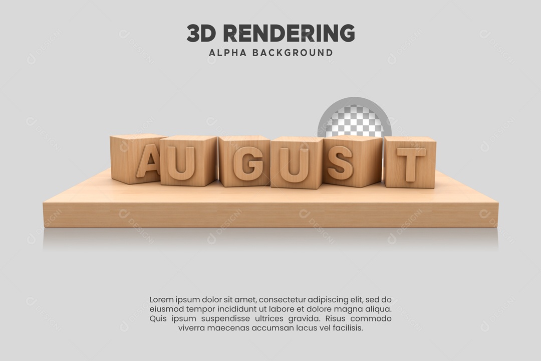 Agosto Selo 3D para Composição PSD