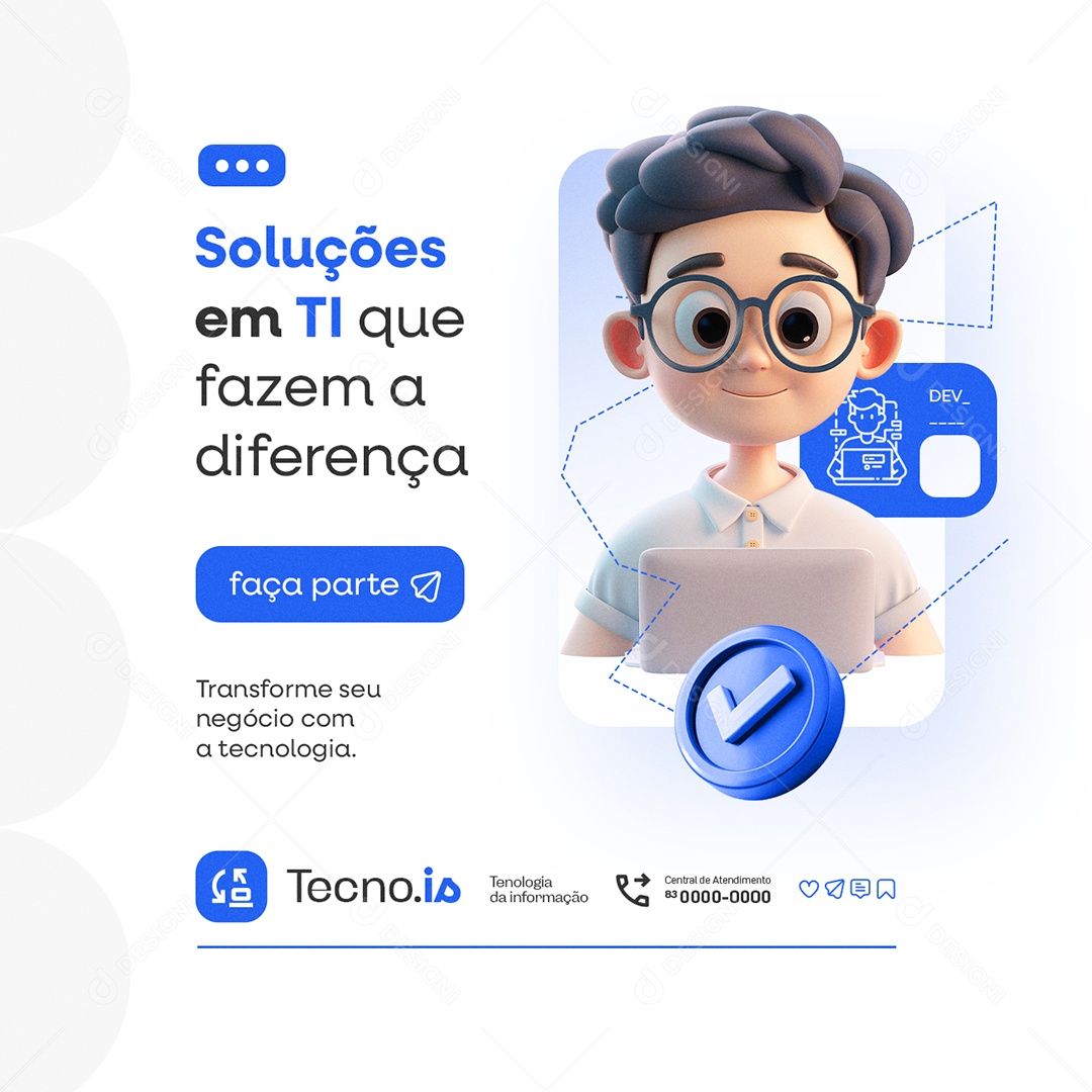 Soluções em TI Que Fazem a Diferença Social Media PSD Editável