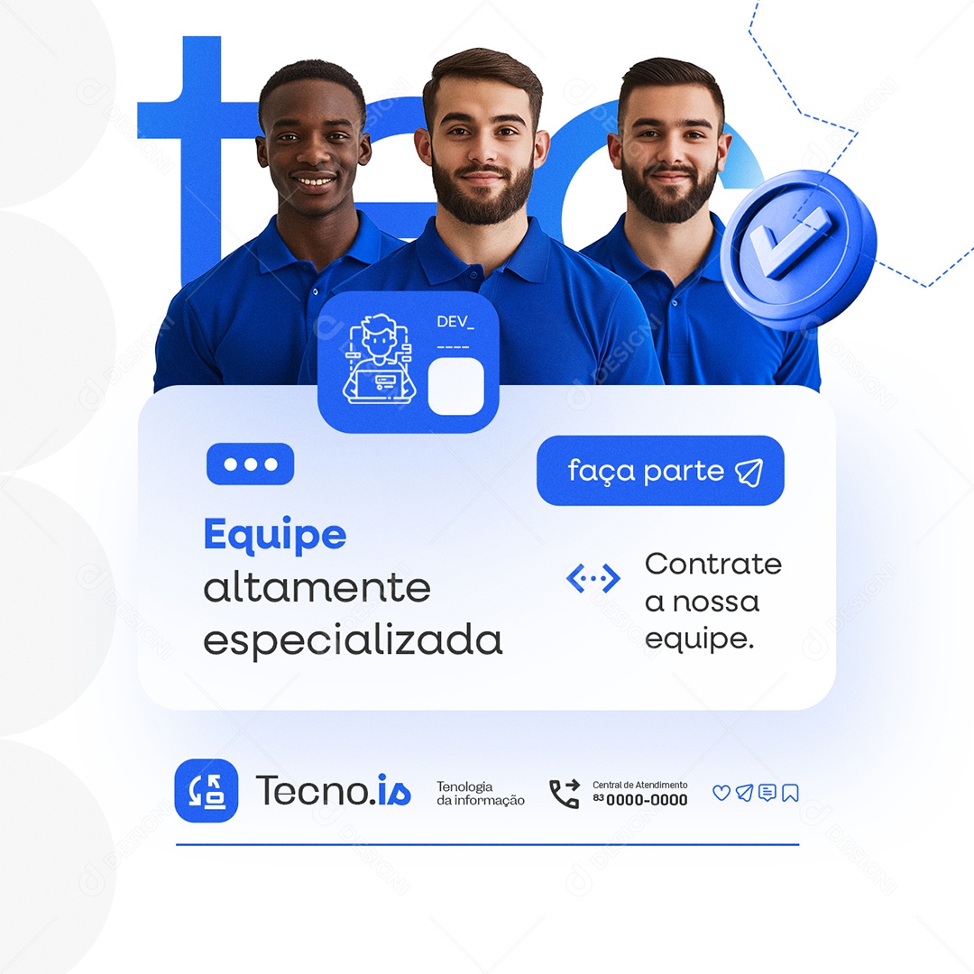 TI Equipe Altamente Especializada Social Media PSD Editável