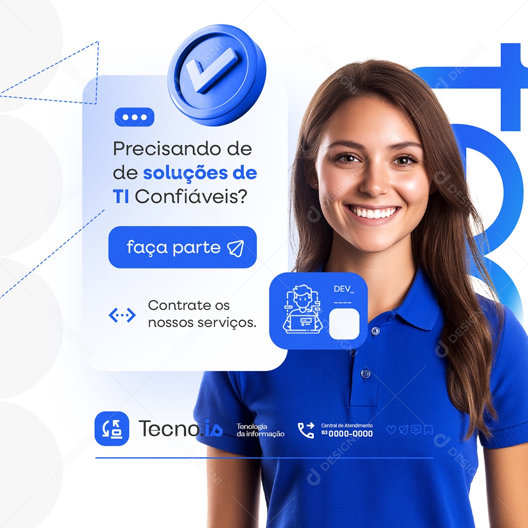 Precisando de Soluções de TI Confiáveis Social Media PSD Editável