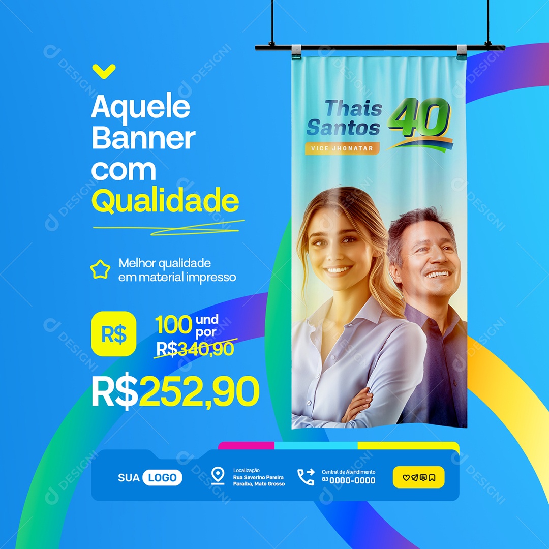 Gráfica Aquele Banner de Qualidade Social Media PSD Editável