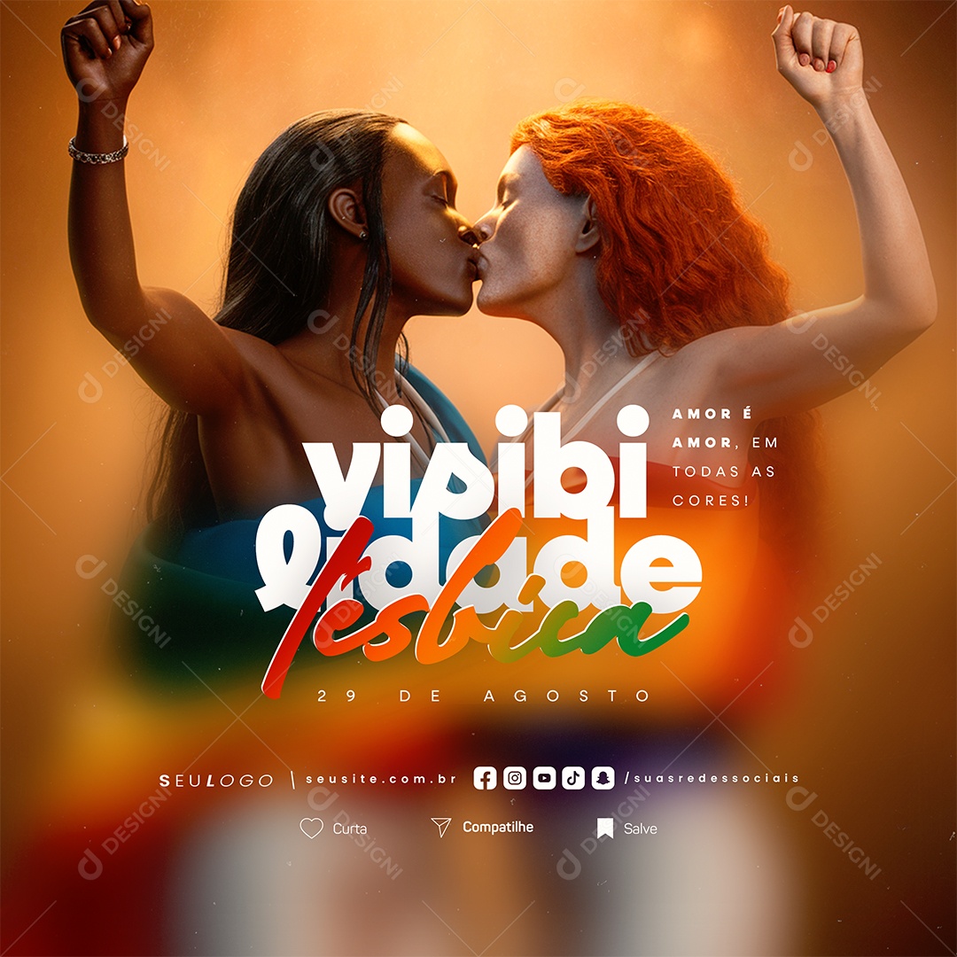 Dia Da Visibilidade Lésbica 29 de Agosto Social Media PSD Editável