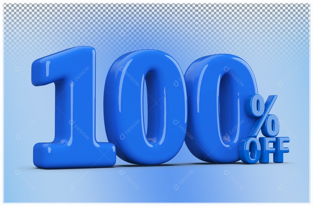 Desconto de 100% Elemento 3D Azul para Composição PSD