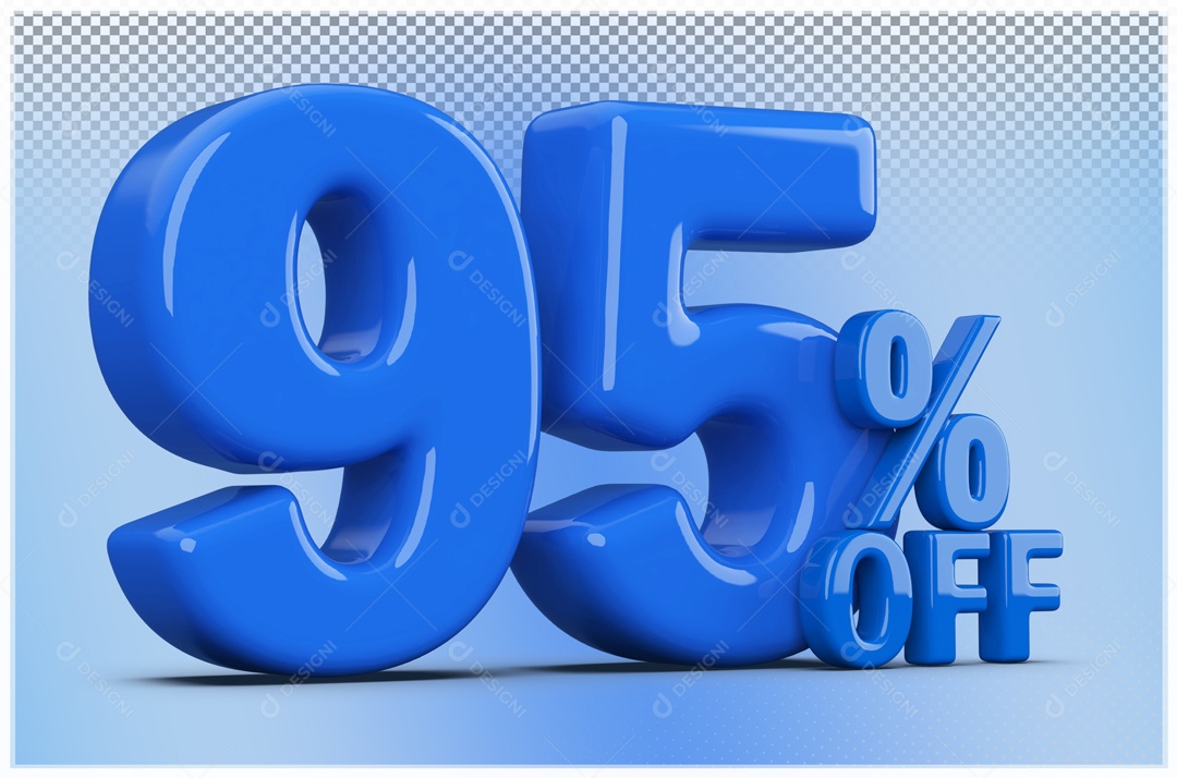 Desconto de 95% Elemento 3D Azul para Composição PSD