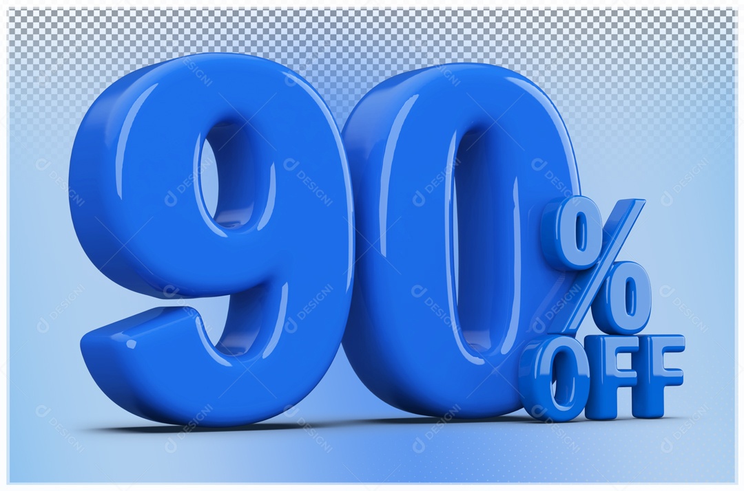 Desconto de 90% Elemento 3D Azul para Composição PSD