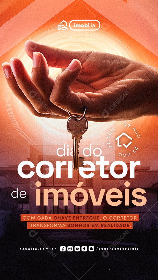 Story Dia do Corretor de Imóveis 27 de Agosto Social Media PSD Editável
