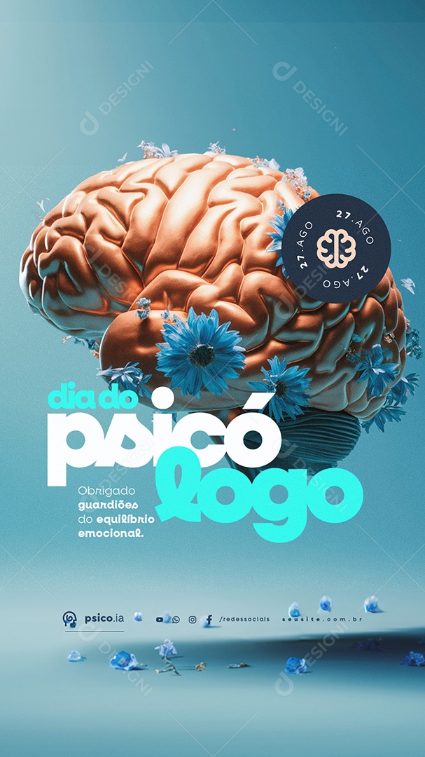 Story Feliz Dia Do Psicólogo 27 de Agosto Obrigado Social Media PSD Editável