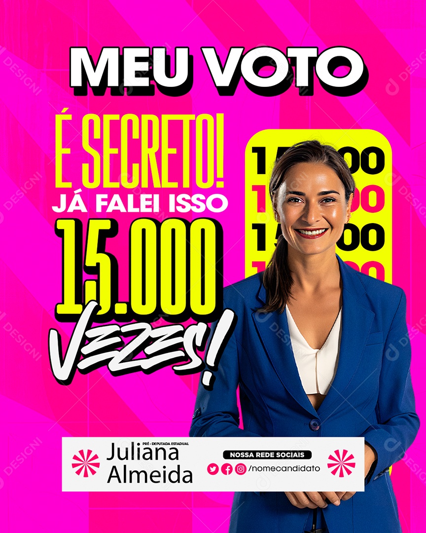 Política Meu Voto é Secreto Social Media PSD Editável