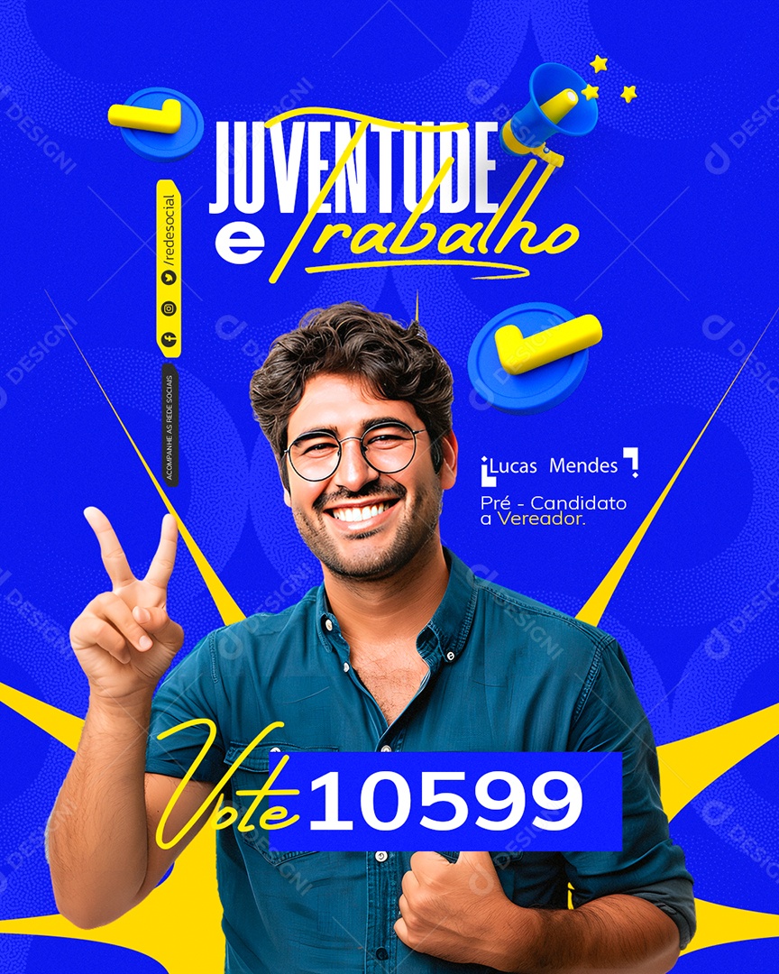 Política Juventude e Trabalho Social Media PSD Editável