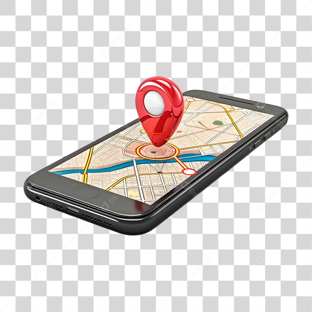 Celular com Ponto Localização PNG Transparente