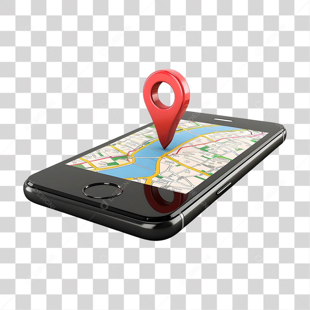 Celular com Ponto de Localização PNG Transparente