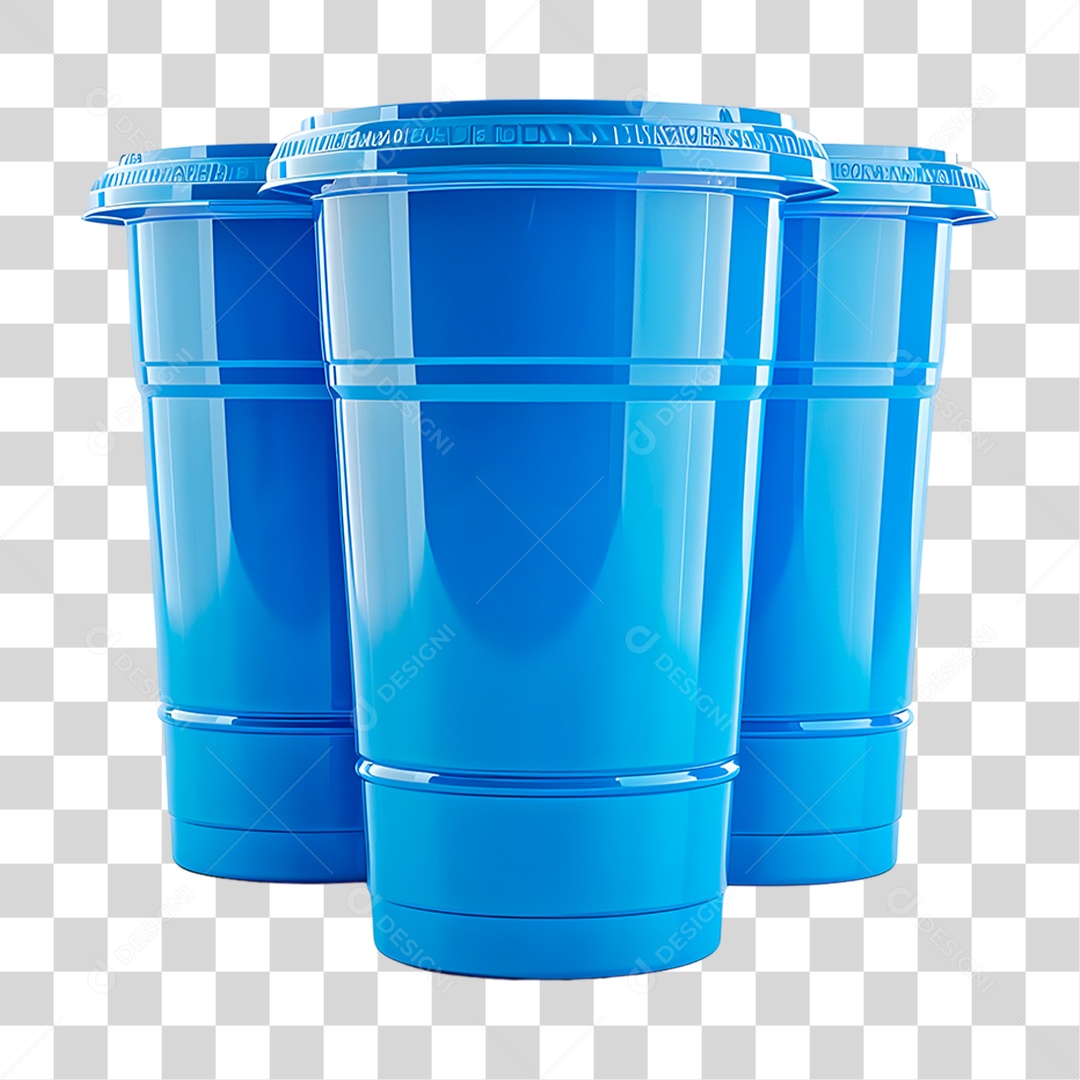 Copo Azul PNG Transparente