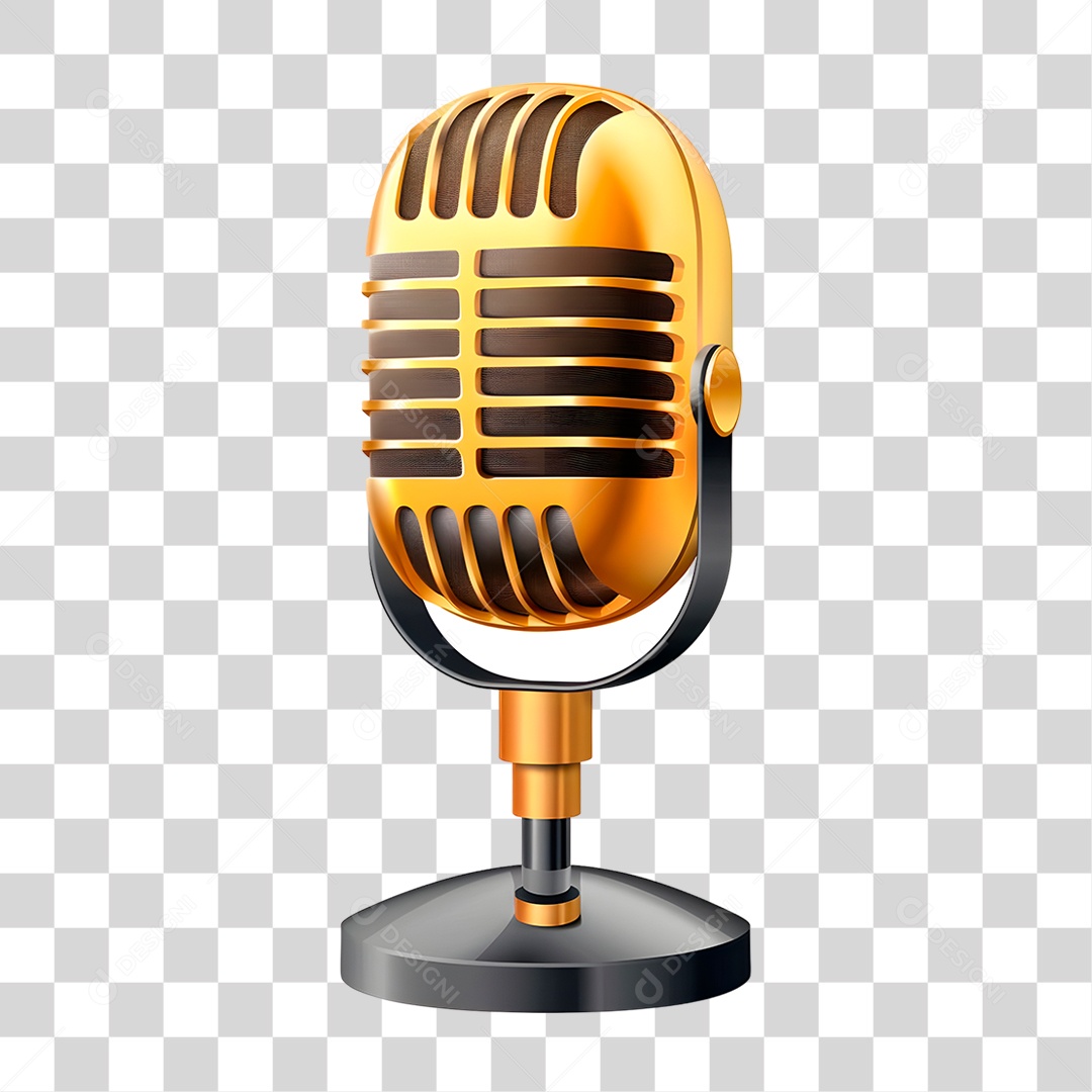 Microfone Amarelo PNG Transparente