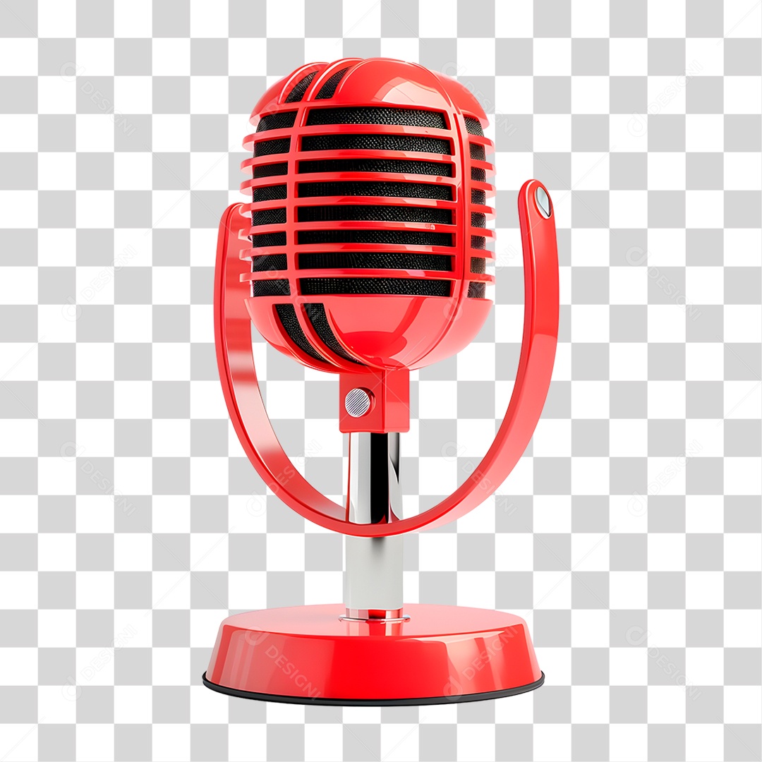 Microfone Vermelho PNG Transparente