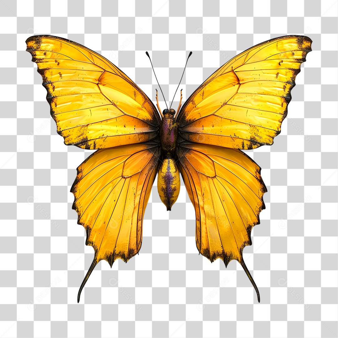 Borboleta Amarela PNG Transparente