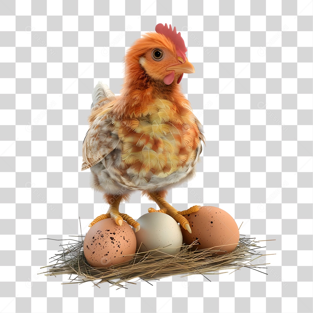 Galinha Encima do Ninho PNG Transparente