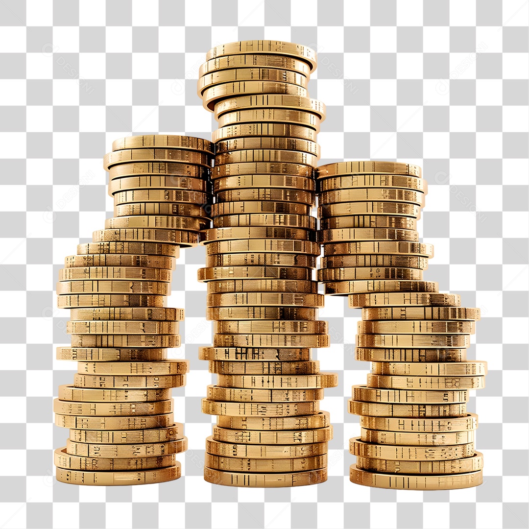 Pilha de Moedas PNG Transparente