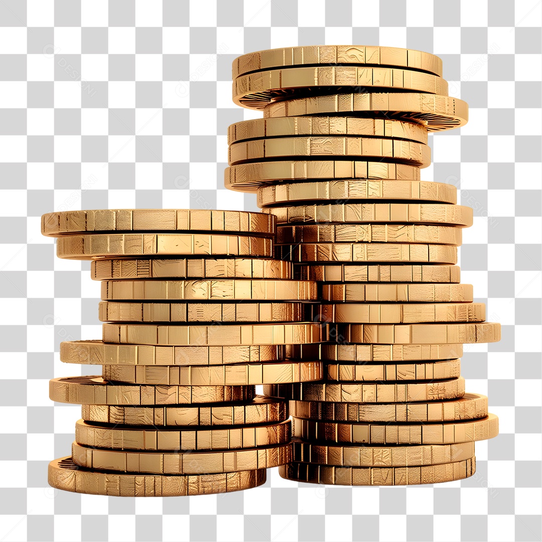 Pilha Moedas PNG Transparente
