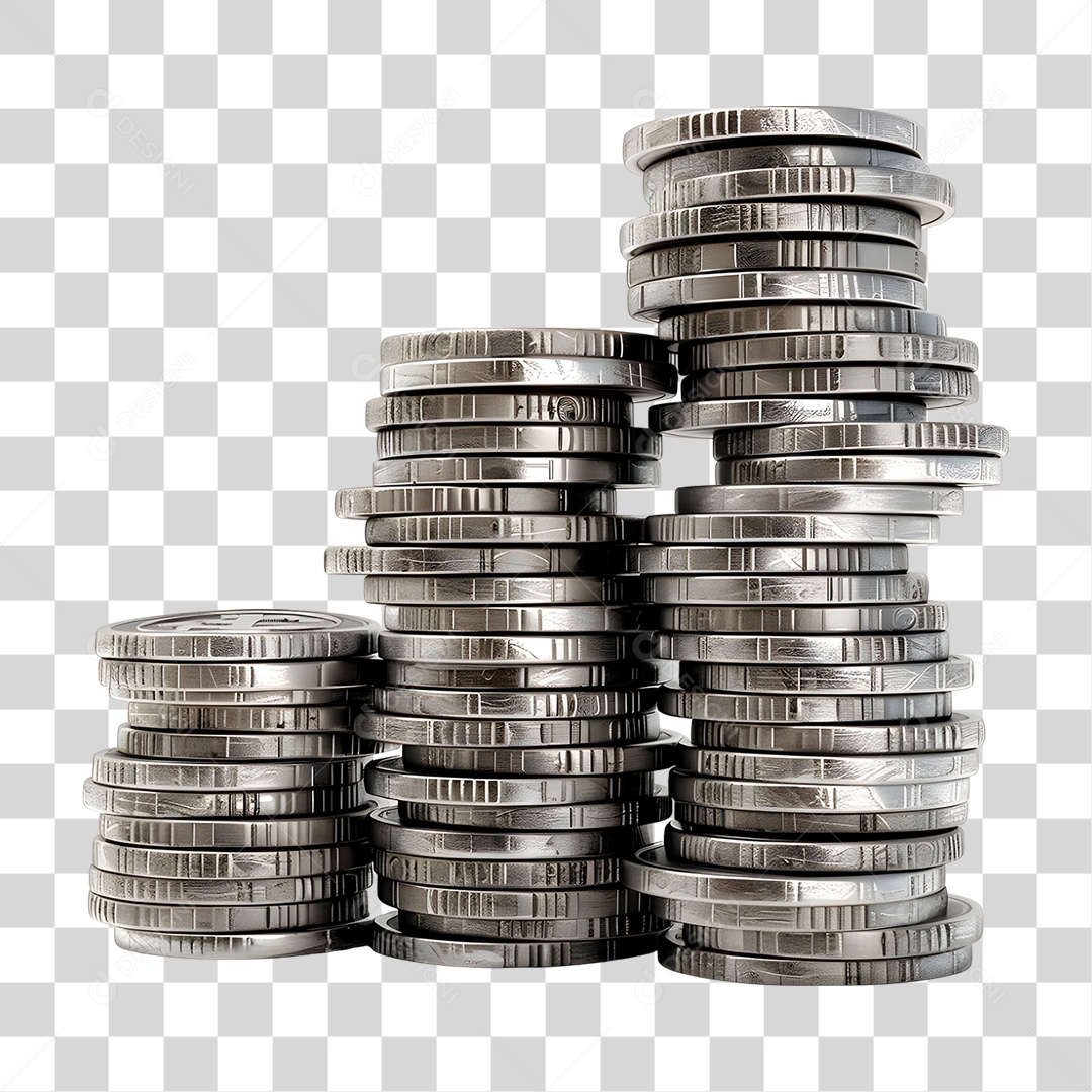 Pilha de Moedas PNG Transparente