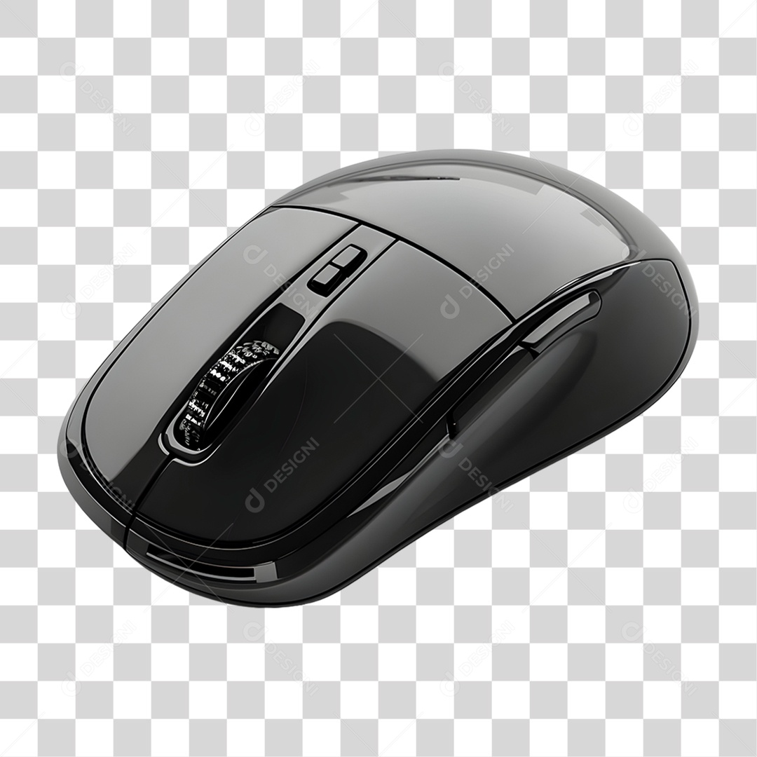 Mouse Sem Fio Preto PNG Transparente