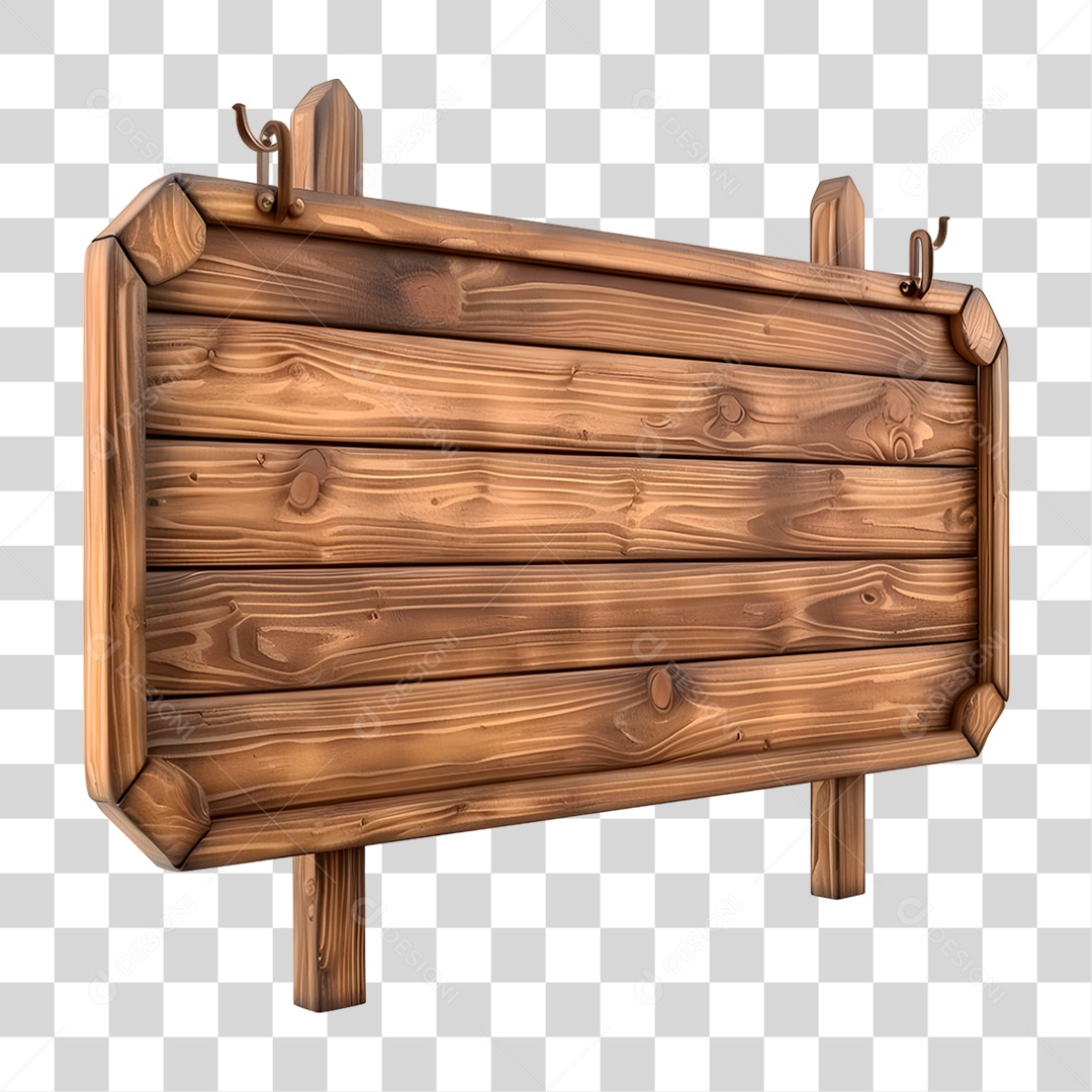 Placa de Madeira PNG Transparente