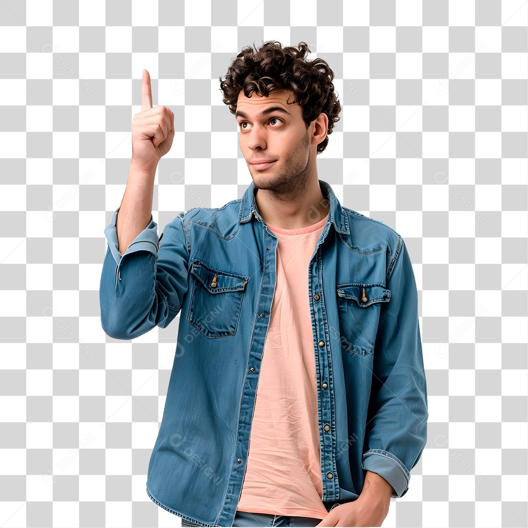 Homem Apontando Pra Cima PNG Transparente