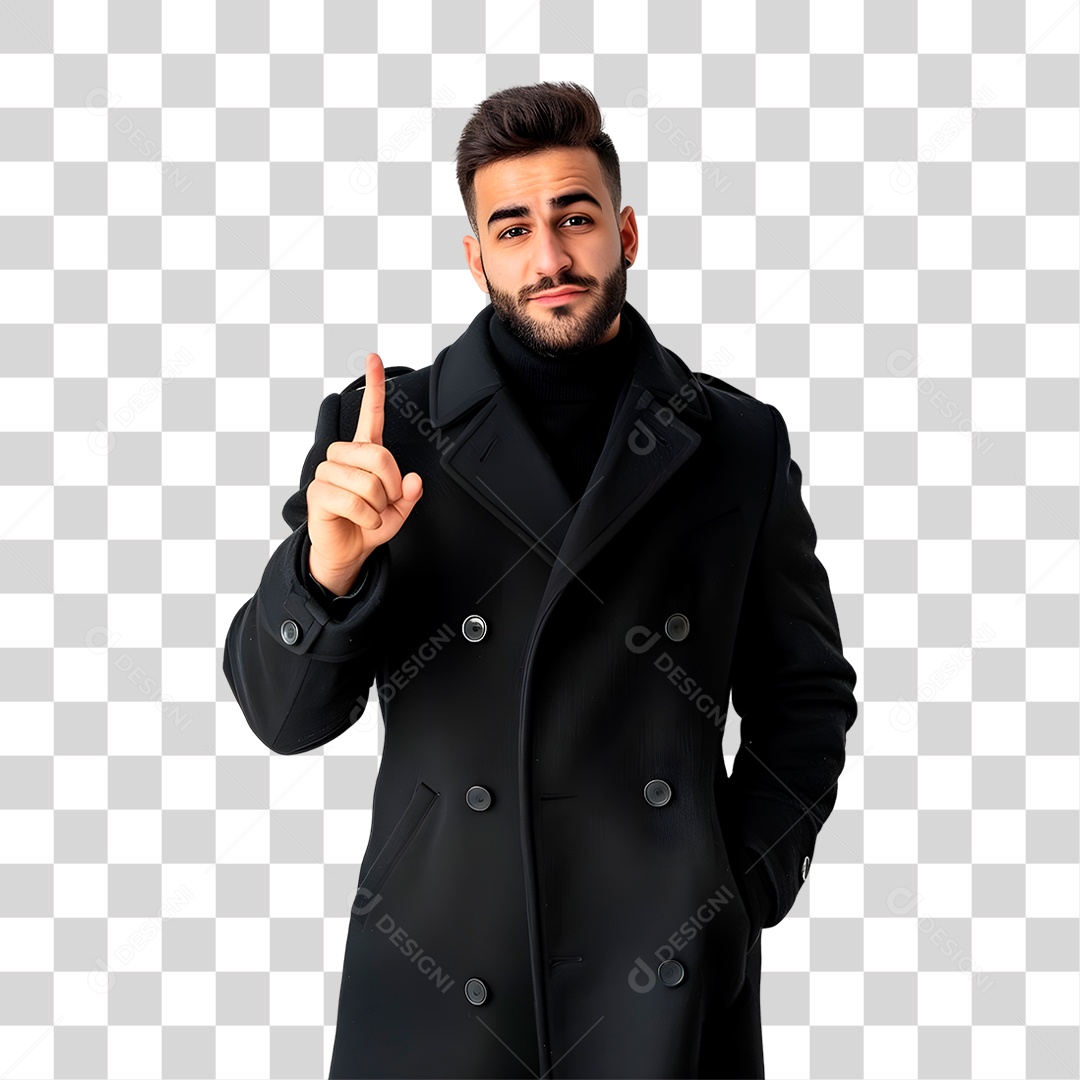 Homem Apontando Pra Cima PNG Transparente