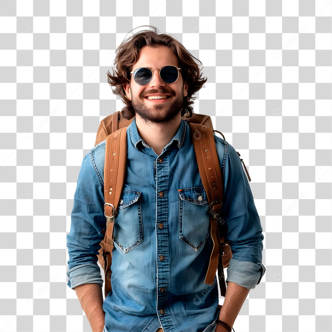 Homem Usando Óculos Escuro PNG Transparente
