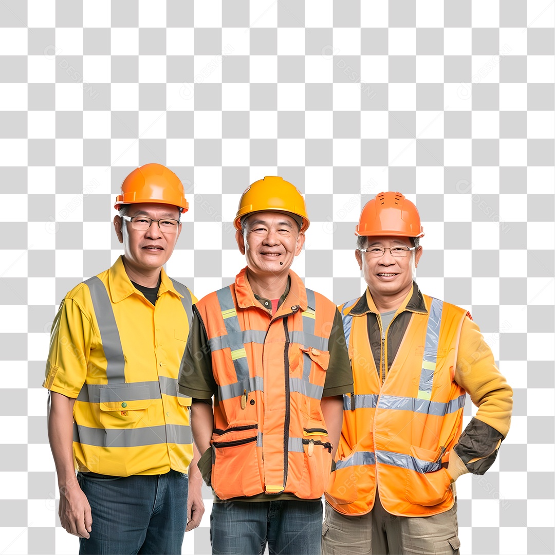 Homens com Uniforme de Trabalho PNG Transparente