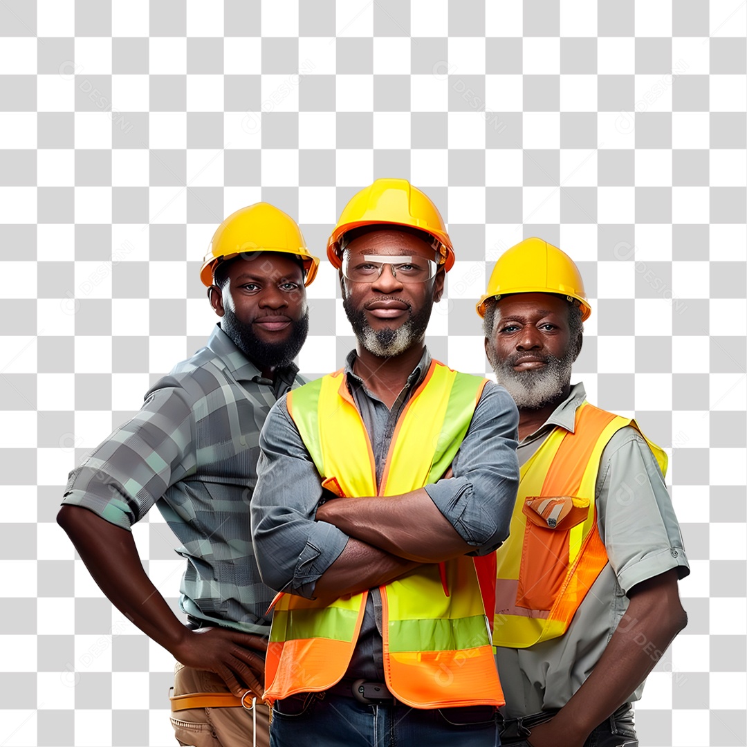 Homens com Uniforme de Trabalho PNG Transparente